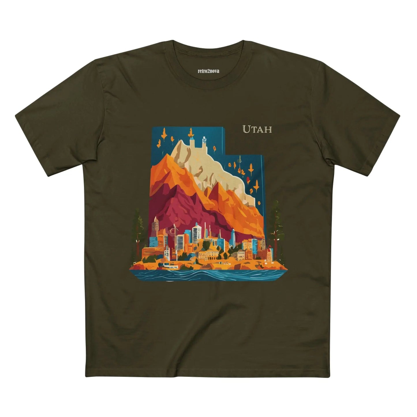 Utah State Shirt Unisex Premium Cotton Tee With Original Art By Retro2Nova In Style