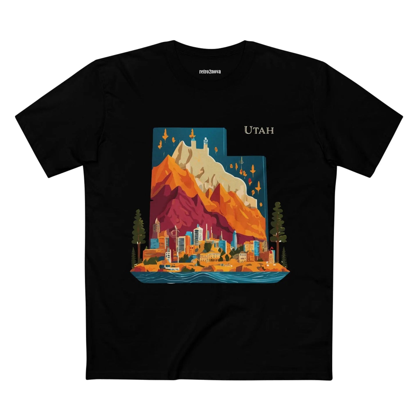 Utah State Shirt Unisex Premium Cotton Tee With Original Art By Retro2Nova In Style