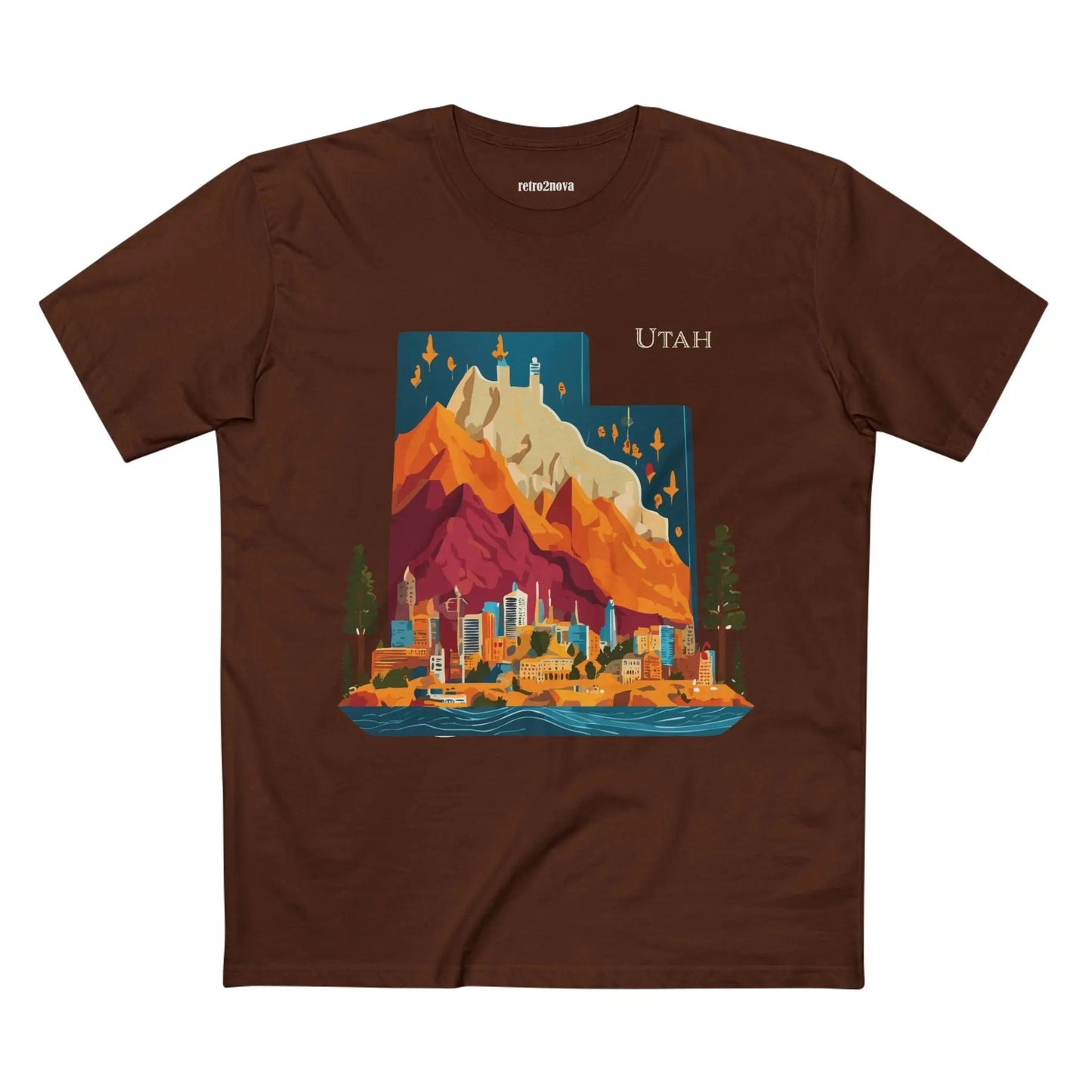 Utah State Shirt Unisex Premium Cotton Tee With Original Art By Retro2Nova In Style