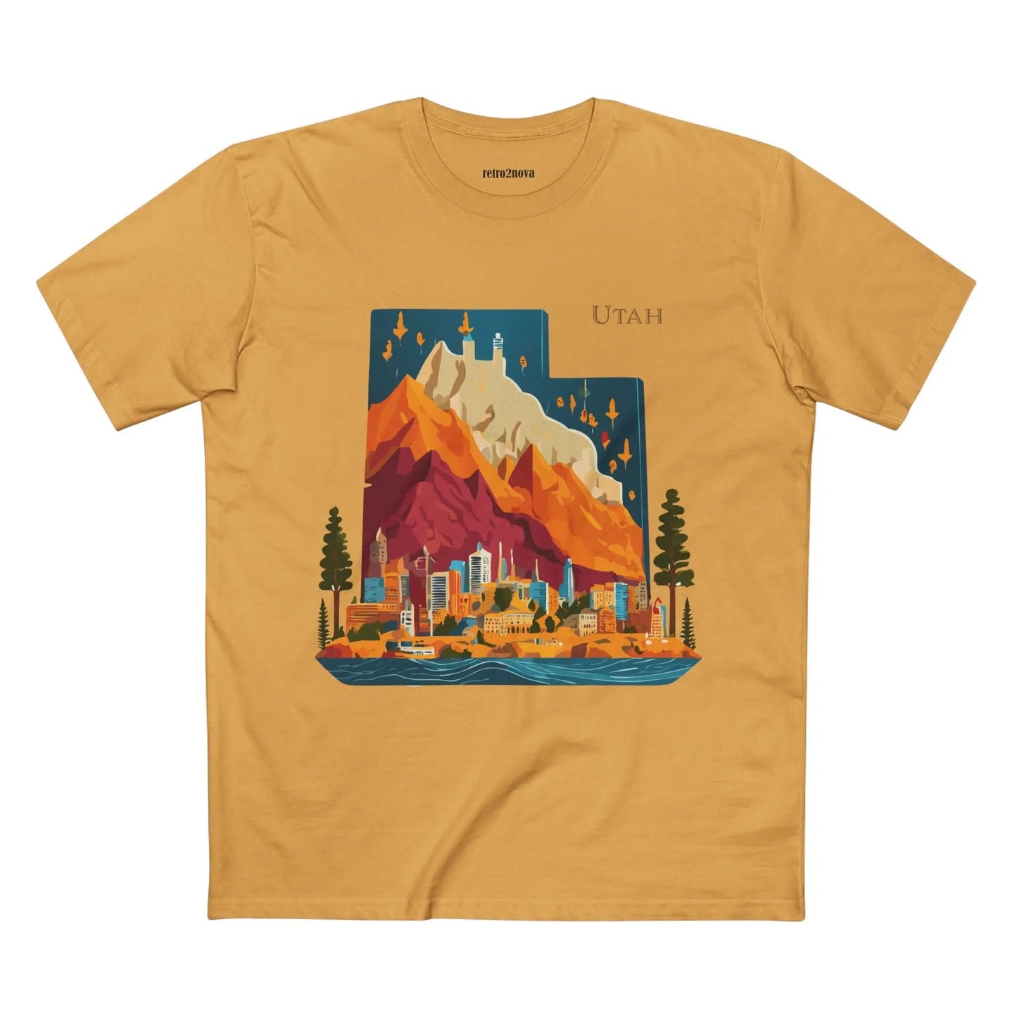 Utah State Shirt Unisex Premium Cotton Tee With Original Art By Retro2Nova In Style