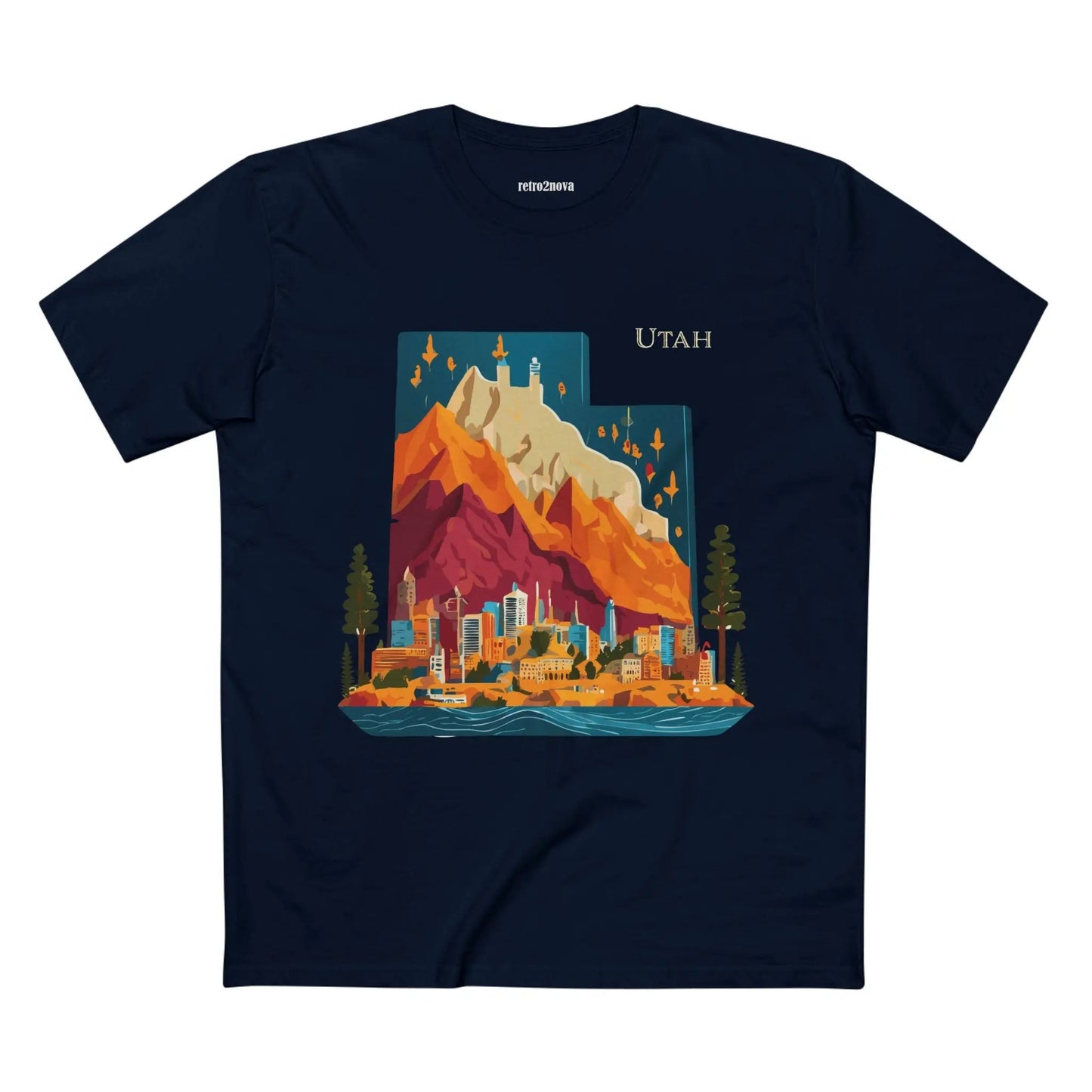 Utah State Shirt Unisex Premium Cotton Tee With Original Art By Retro2Nova In Style