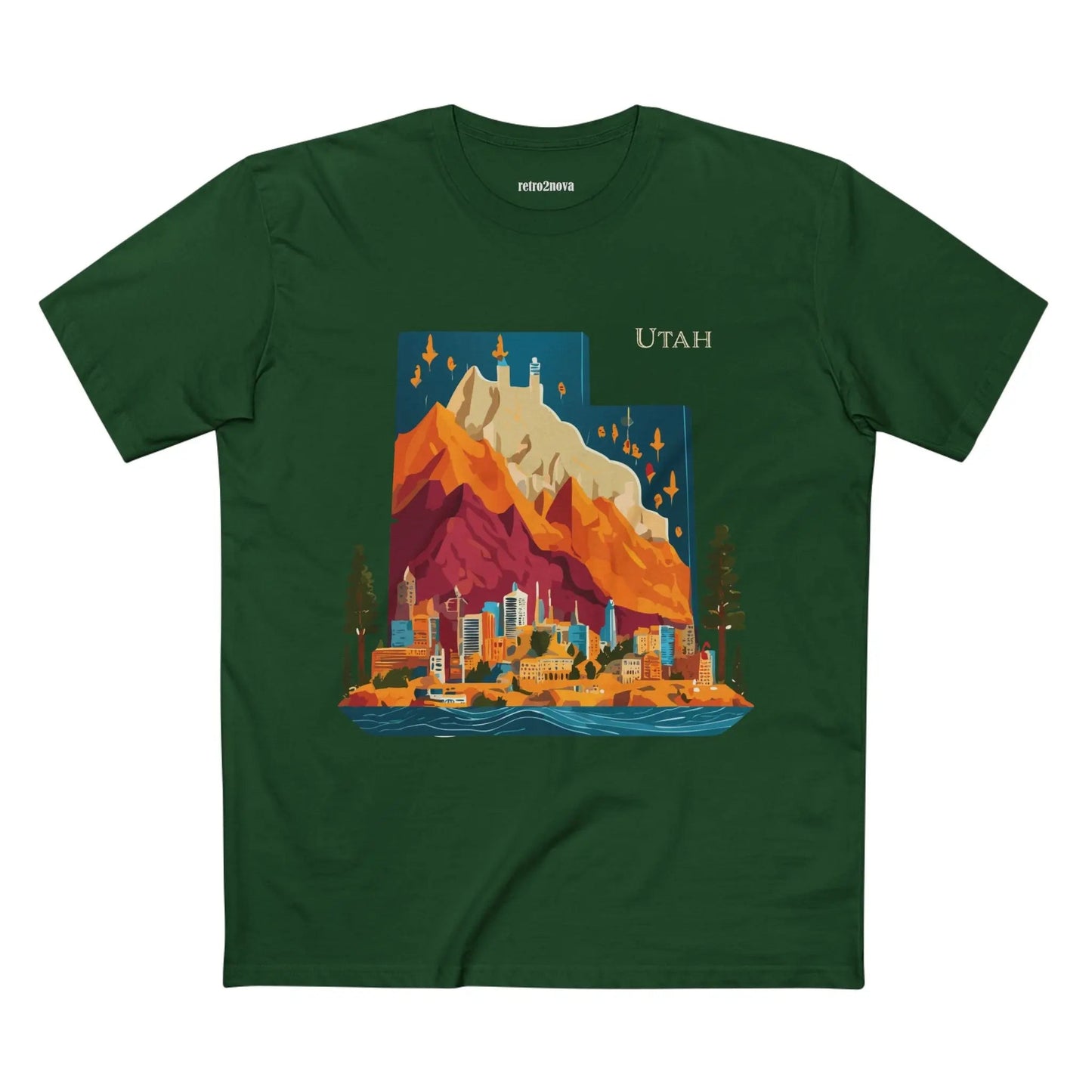 Utah State Shirt Unisex Premium Cotton Tee With Original Art By Retro2Nova In Style