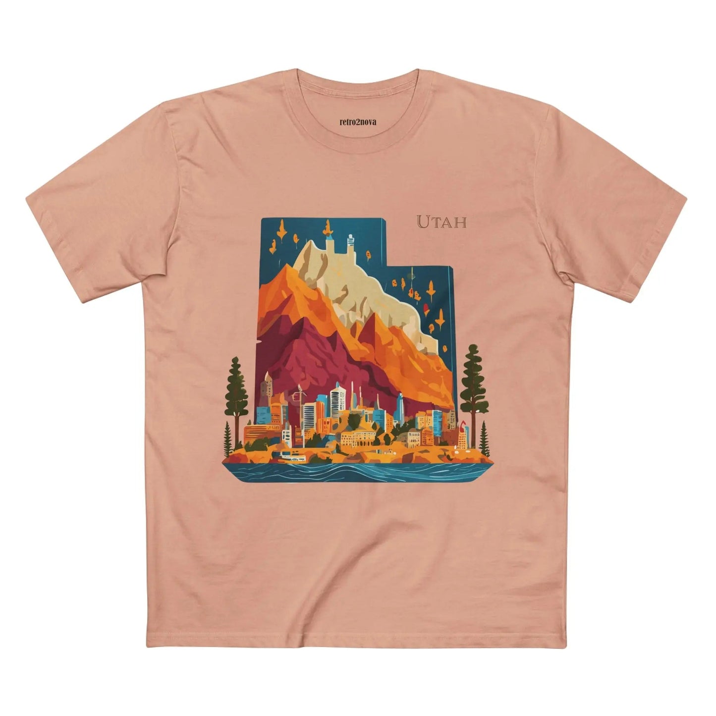 Utah State Shirt Unisex Premium Cotton Tee With Original Art By Retro2Nova In Style