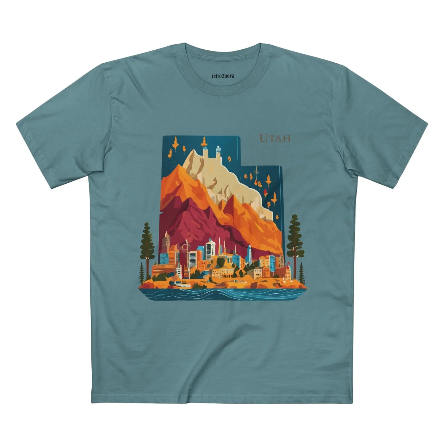 Utah State Shirt Unisex Premium Cotton Tee With Original Art By Retro2Nova In Style