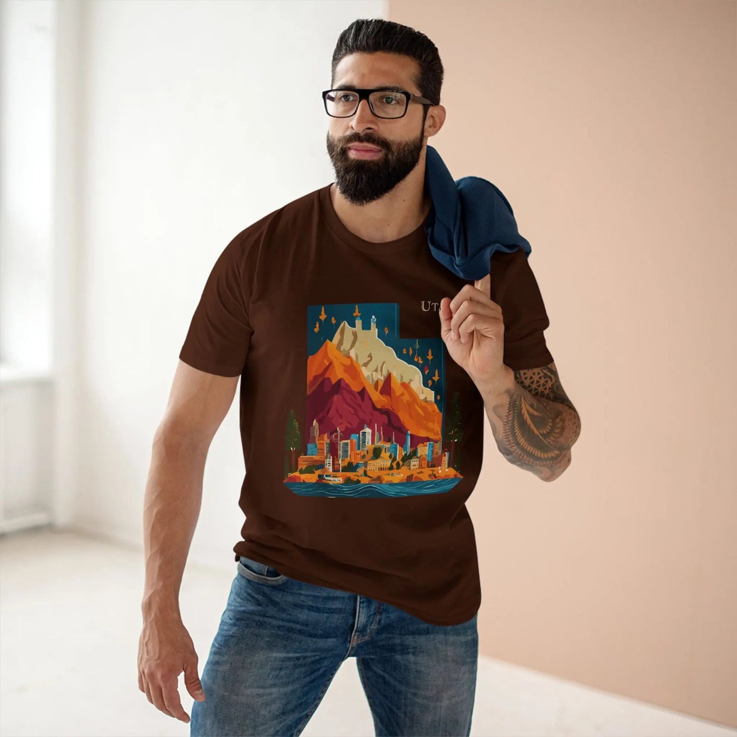 Utah State Shirt Unisex Premium Cotton Tee With Original Art By Retro2Nova In Style