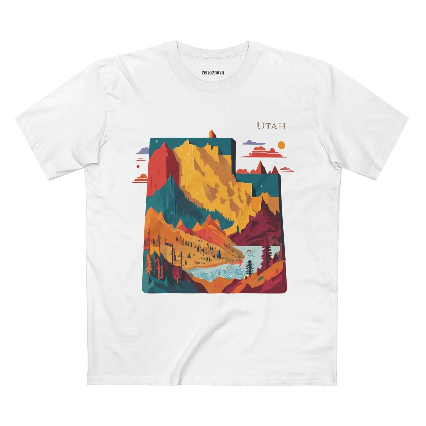 Utah State Shirt Unisex Premium Cotton Tee With Original Art Design By Retro2Nova