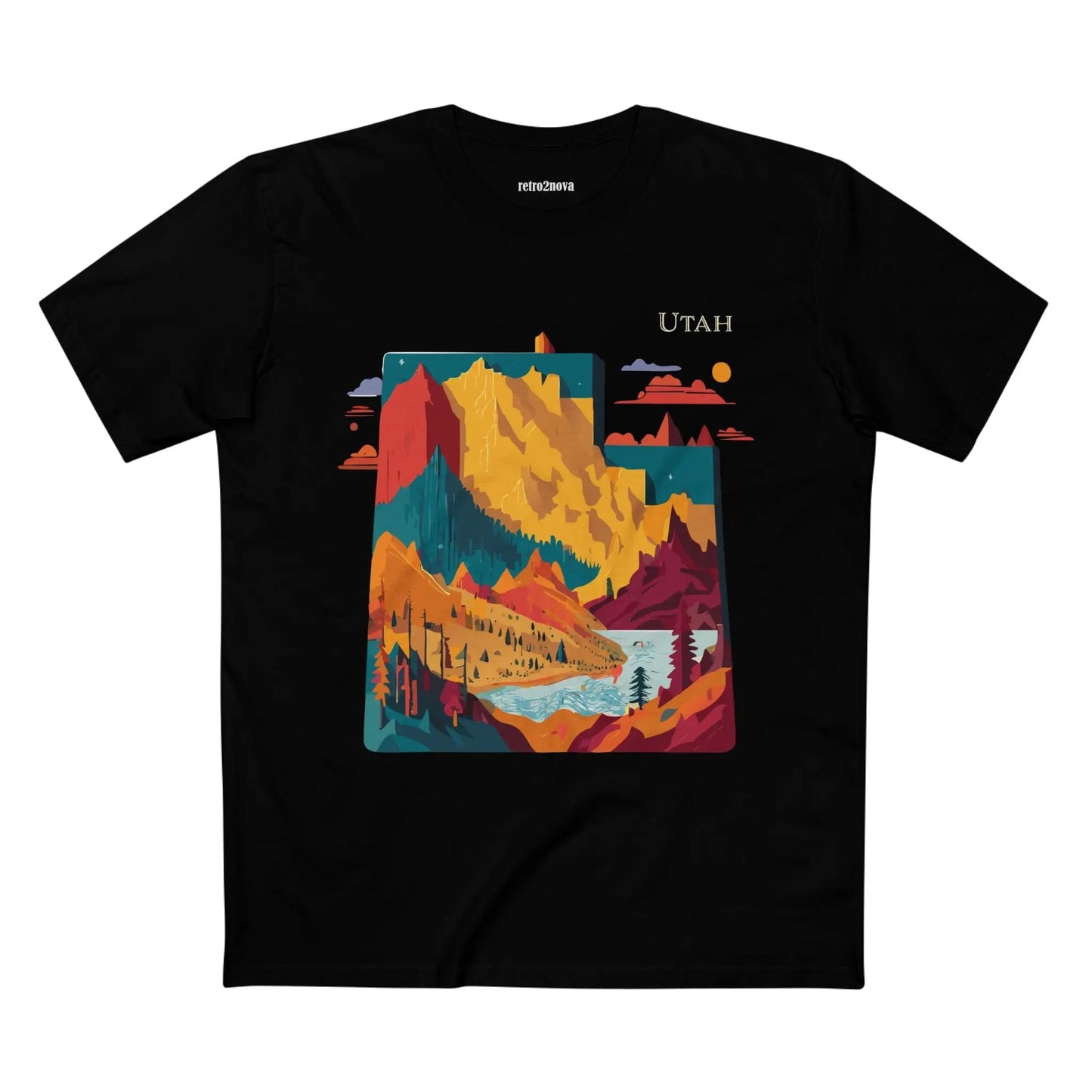 Utah State Shirt Unisex Premium Cotton Tee With Original Art Design By Retro2Nova