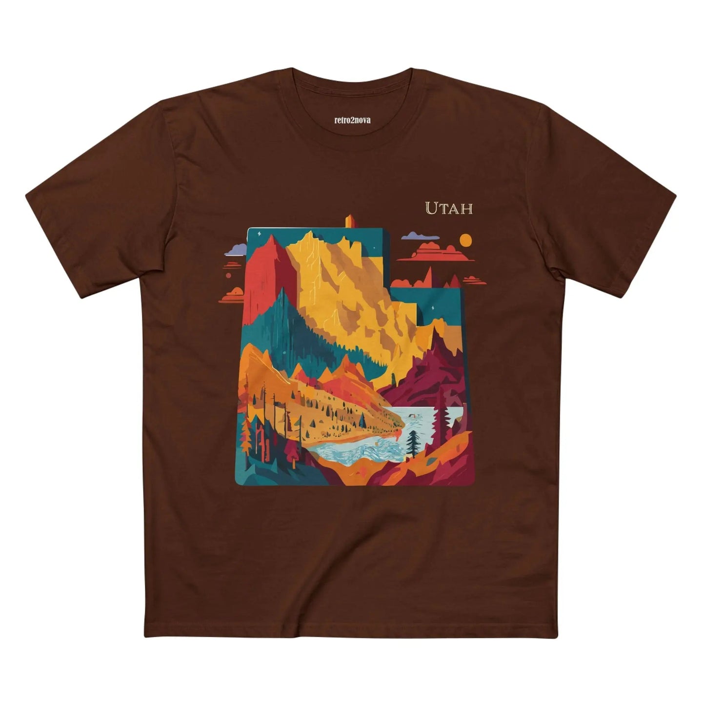 Utah State Shirt Unisex Premium Cotton Tee With Original Art Design By Retro2Nova