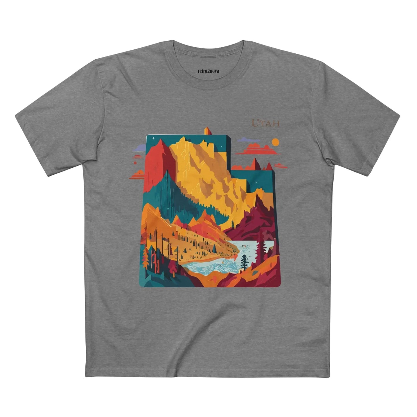 Utah State Shirt Unisex Premium Cotton Tee With Original Art Design By Retro2Nova