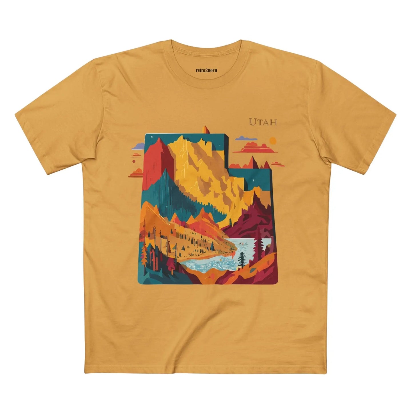 Utah State Shirt Unisex Premium Cotton Tee With Original Art Design By Retro2Nova