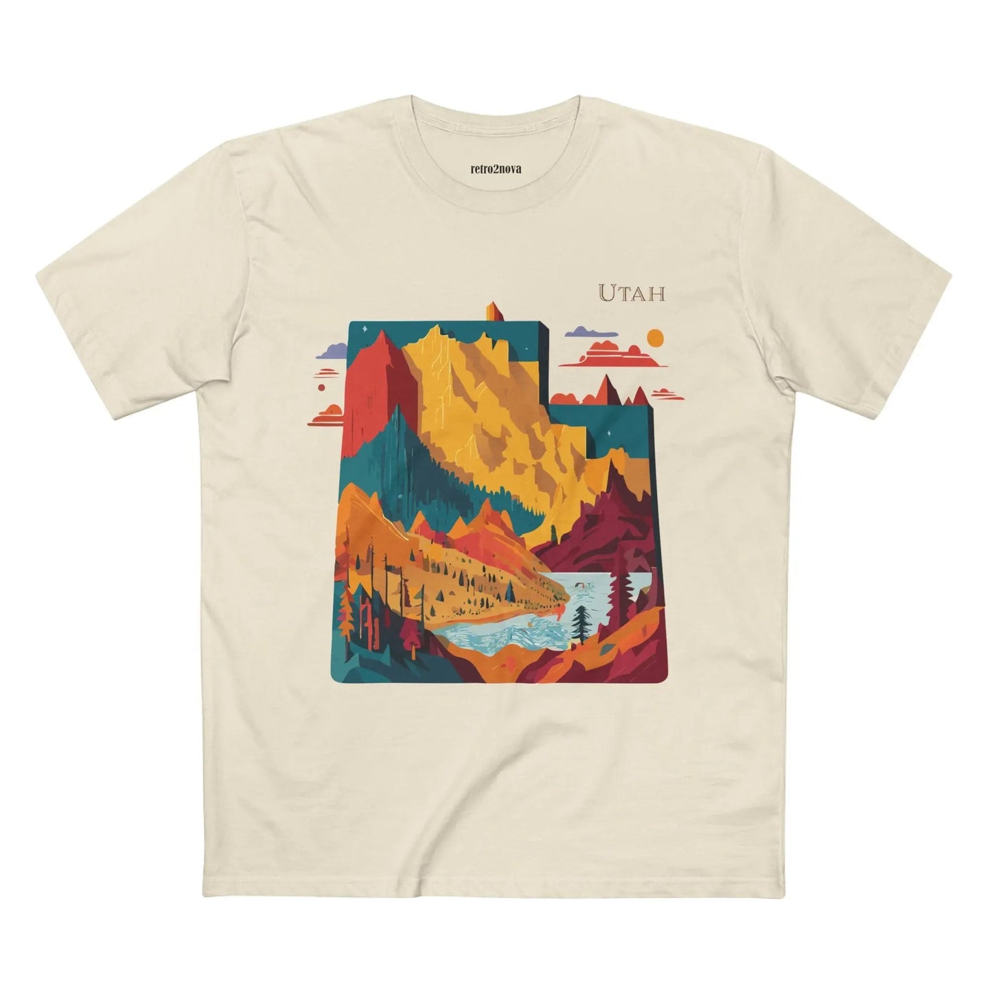 Utah State Shirt Unisex Premium Cotton Tee With Original Art Design By Retro2Nova