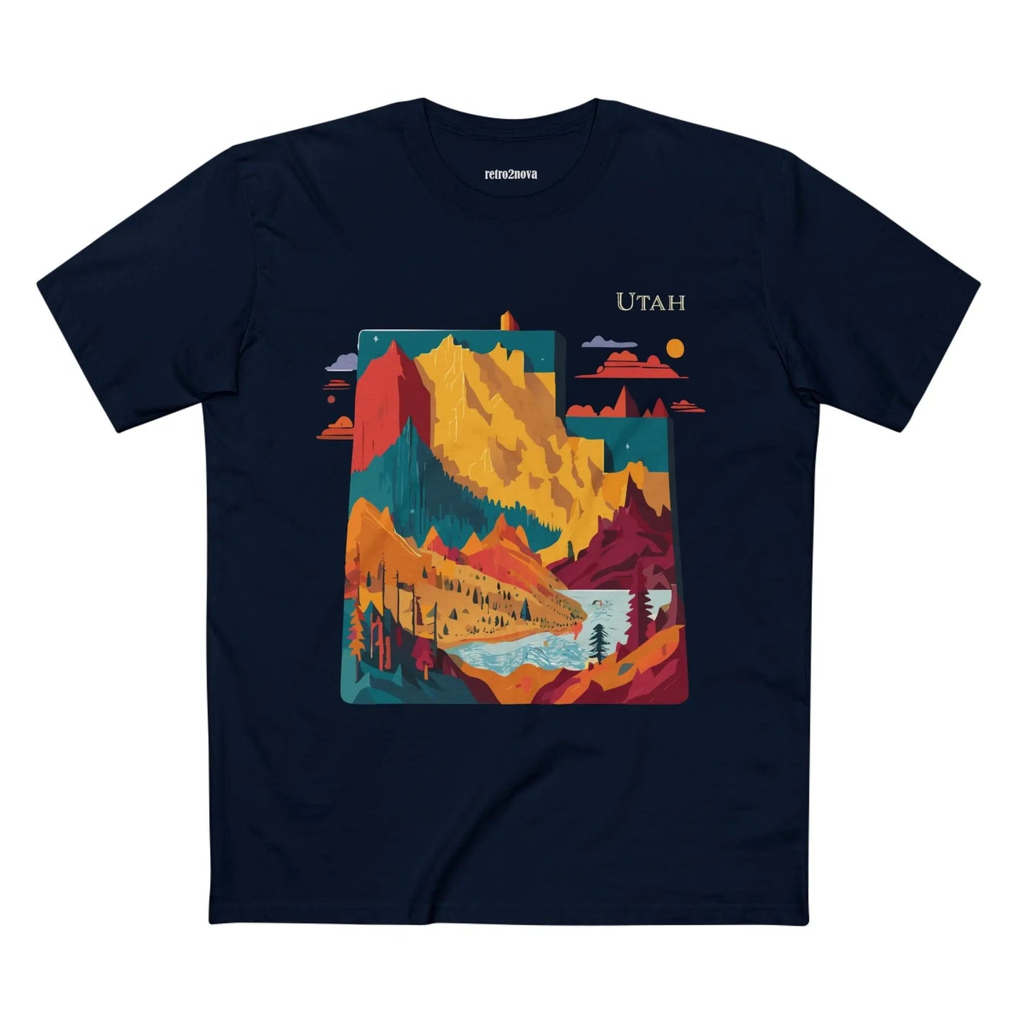 Utah State Shirt Unisex Premium Cotton Tee With Original Art Design By Retro2Nova