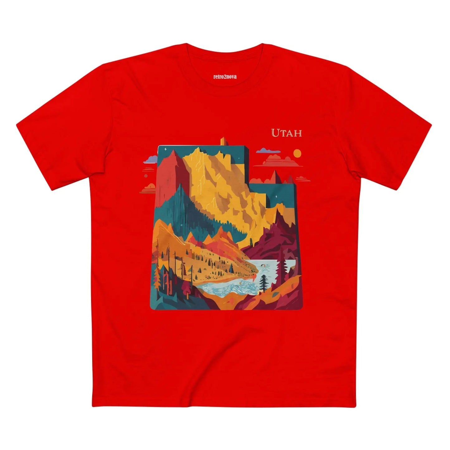 Utah State Shirt Unisex Premium Cotton Tee With Original Art Design By Retro2Nova