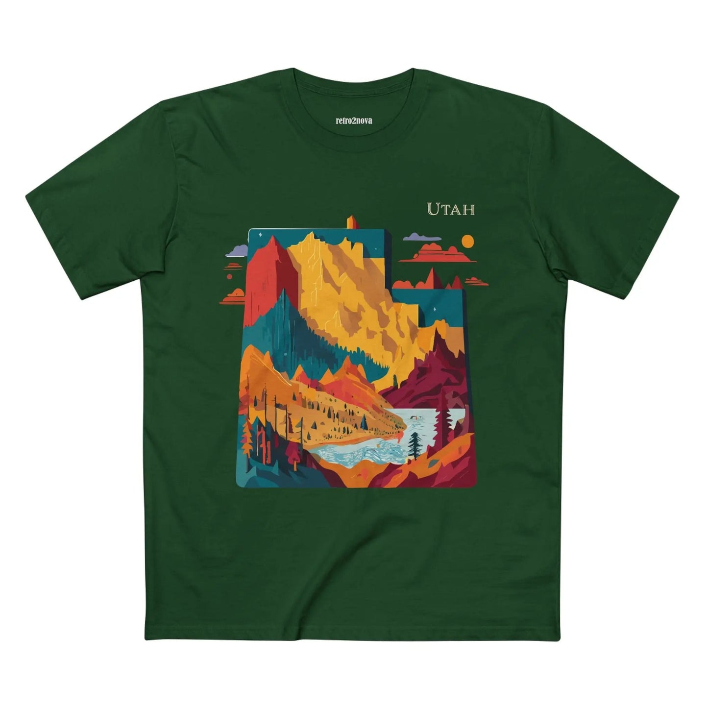 Utah State Shirt Unisex Premium Cotton Tee With Original Art Design By Retro2Nova