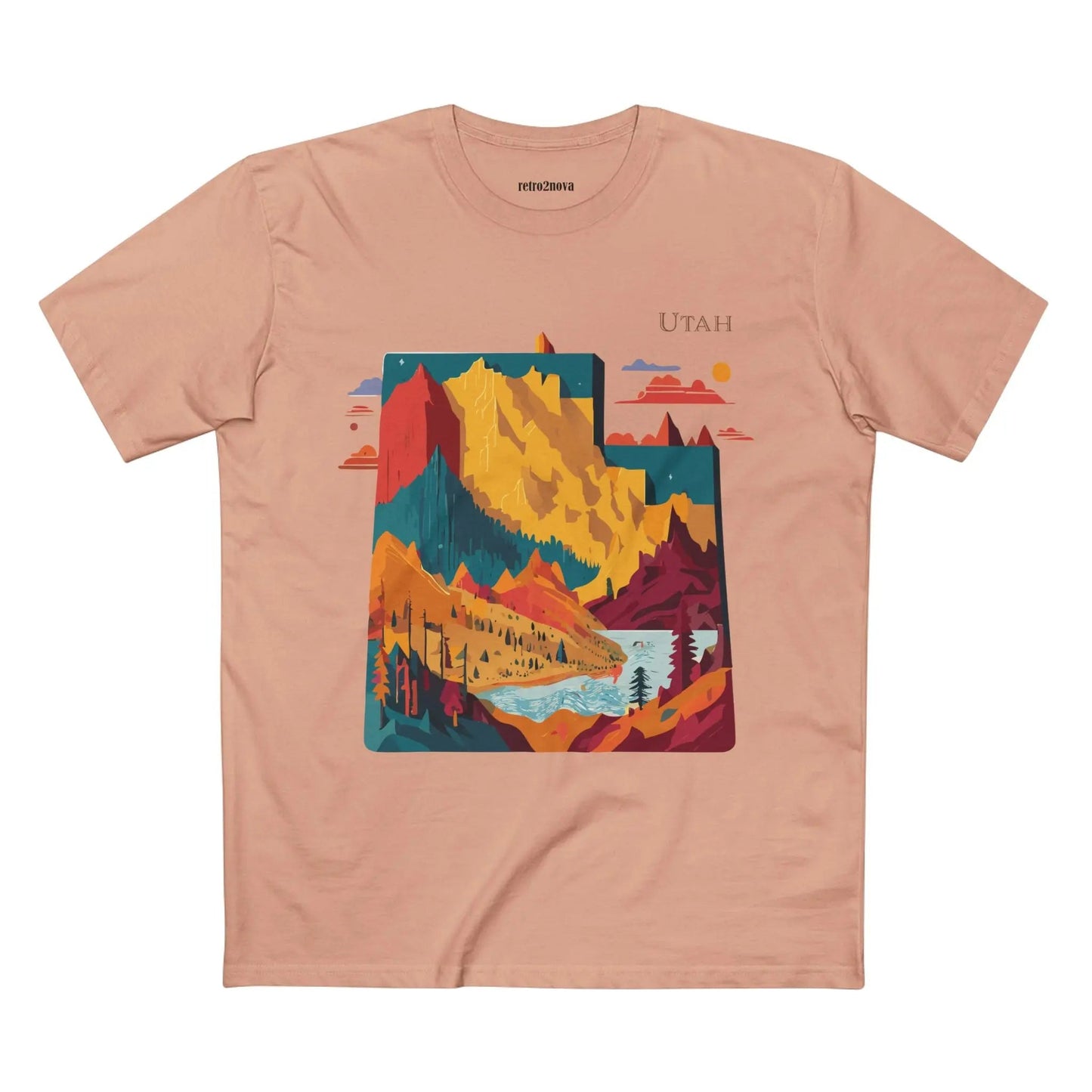 Utah State Shirt Unisex Premium Cotton Tee With Original Art Design By Retro2Nova
