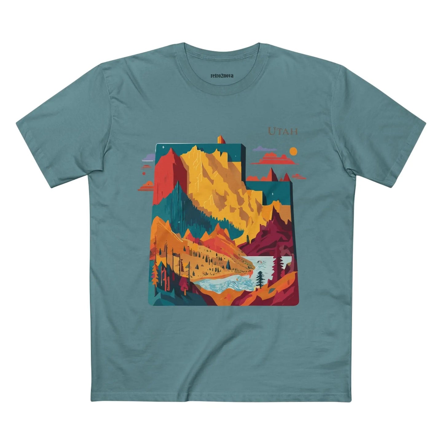 Utah State Shirt Unisex Premium Cotton Tee With Original Art Design By Retro2Nova