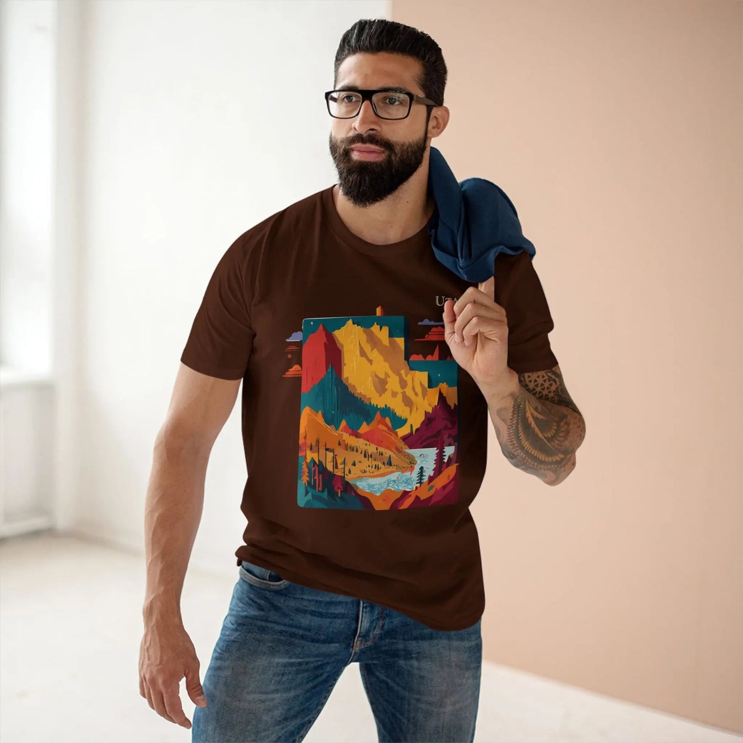 Utah State Shirt Unisex Premium Cotton Tee With Original Art Design By Retro2Nova