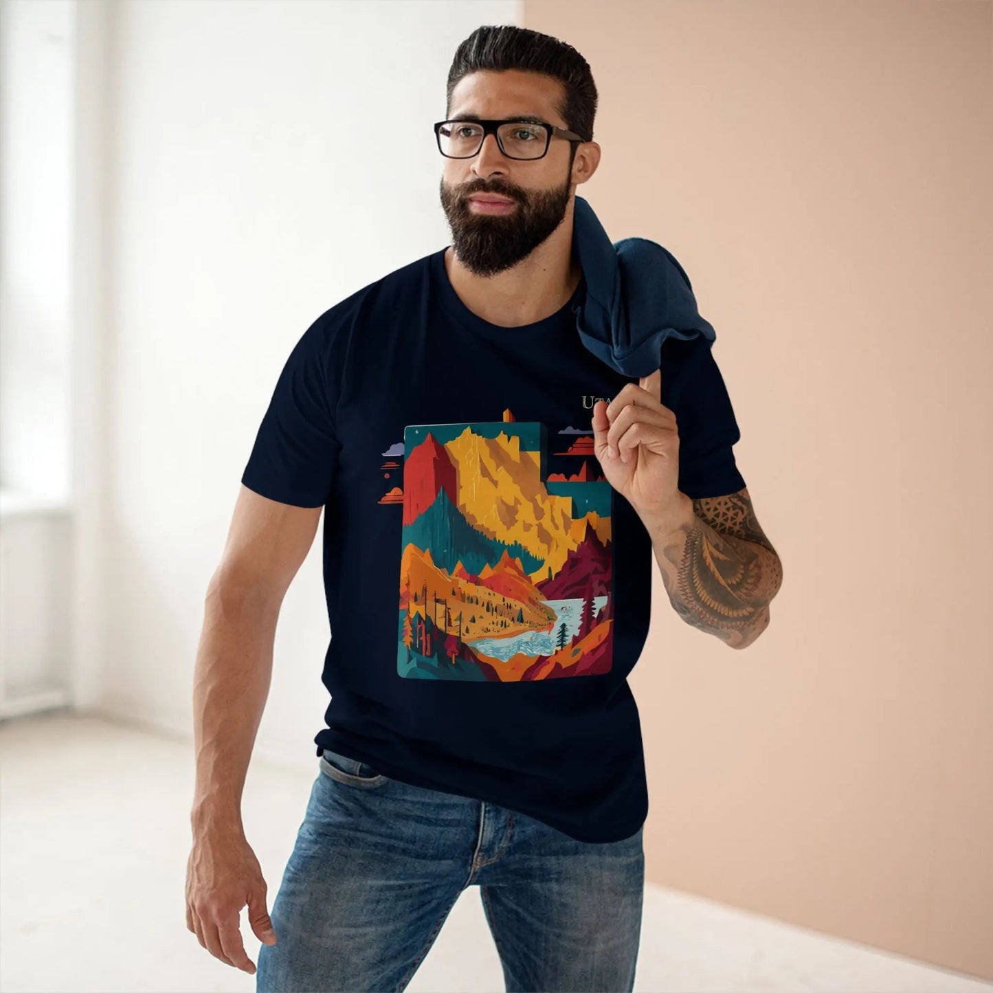 Utah State Shirt Unisex Premium Cotton Tee With Original Art Design By Retro2Nova