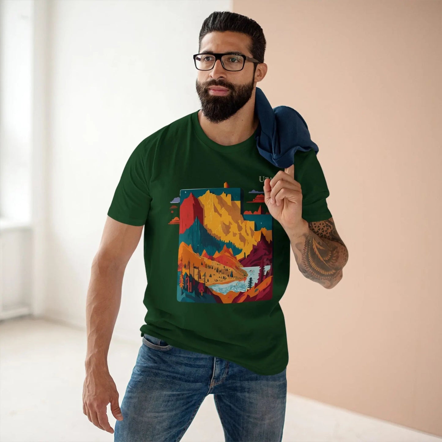 Utah State Shirt Unisex Premium Cotton Tee With Original Art Design By Retro2Nova