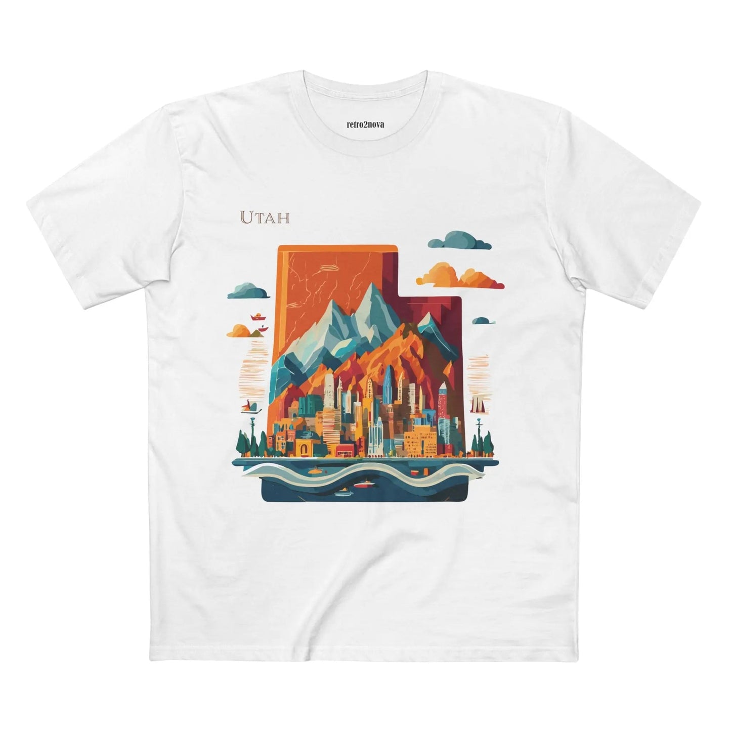 Utah State Shirt Unisex Premium Cotton Tee With Original Art Design From Retro2Nova