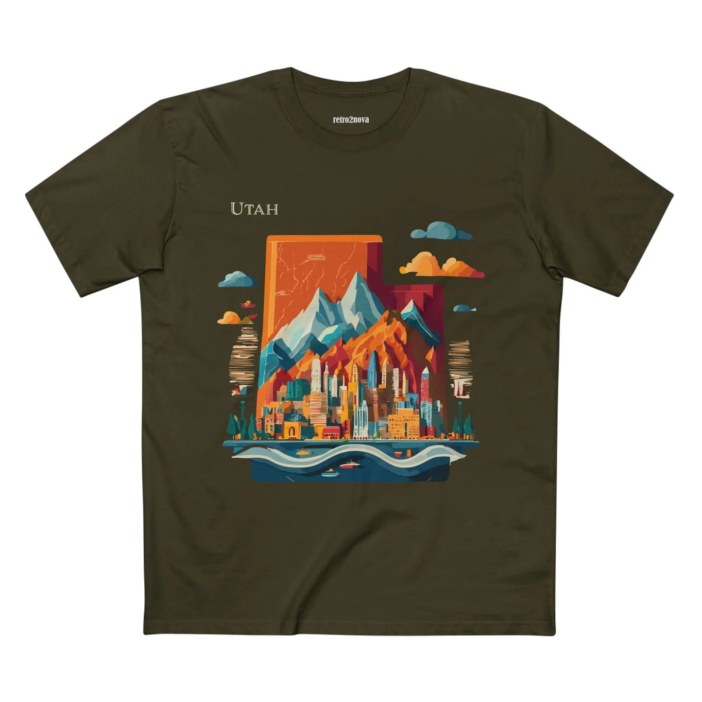 Utah State Shirt Unisex Premium Cotton Tee With Original Art Design From Retro2Nova