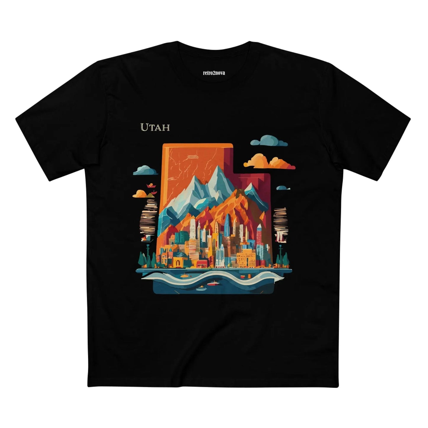 Utah State Shirt Unisex Premium Cotton Tee With Original Art Design From Retro2Nova
