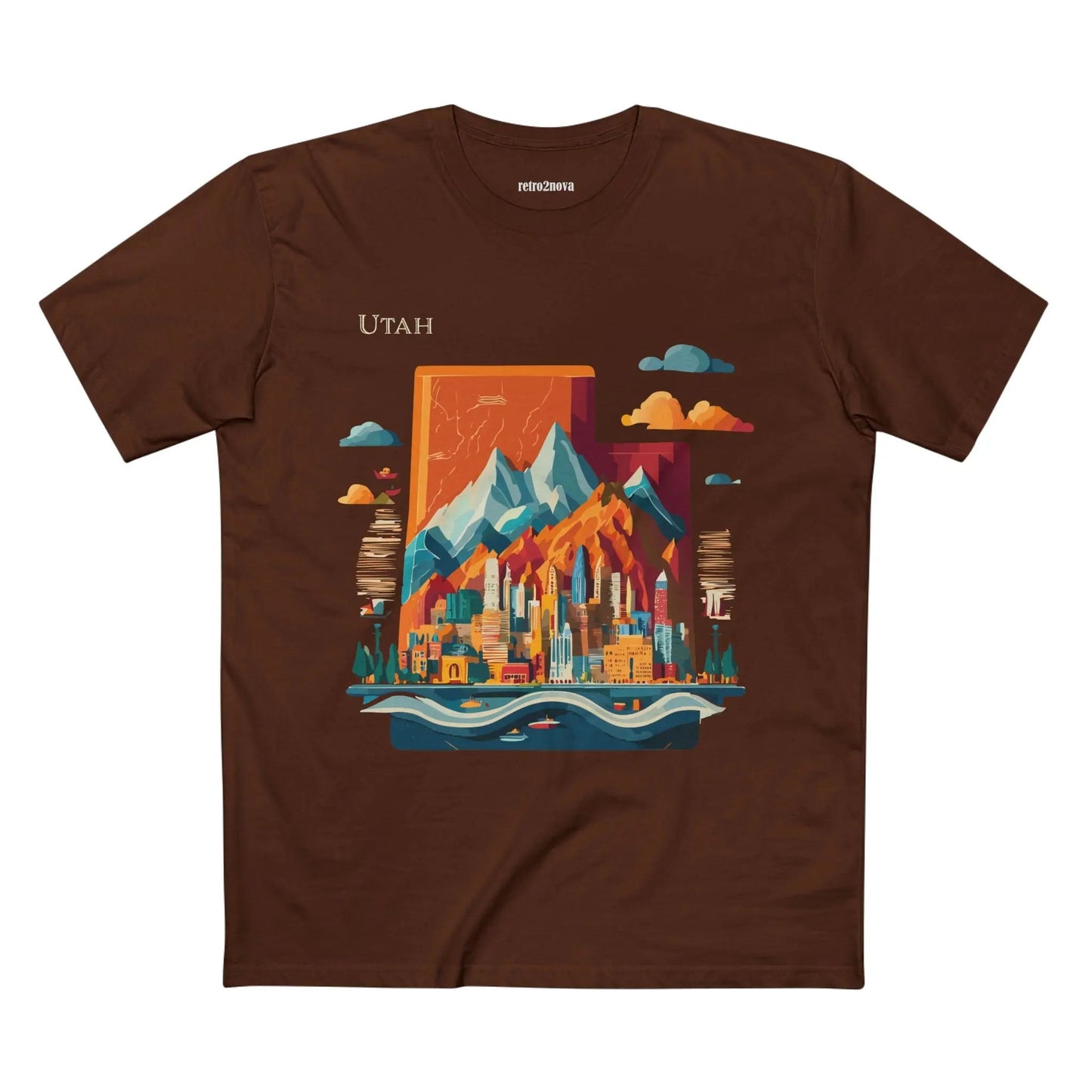 Utah State Shirt Unisex Premium Cotton Tee With Original Art Design From Retro2Nova