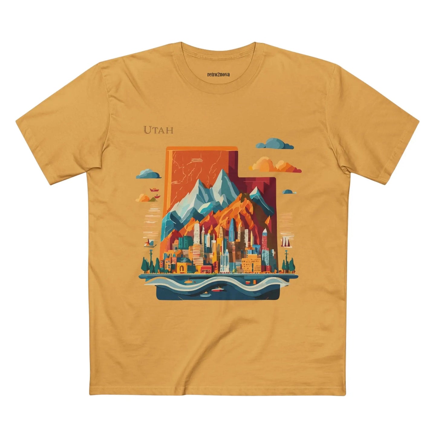 Utah State Shirt Unisex Premium Cotton Tee With Original Art Design From Retro2Nova
