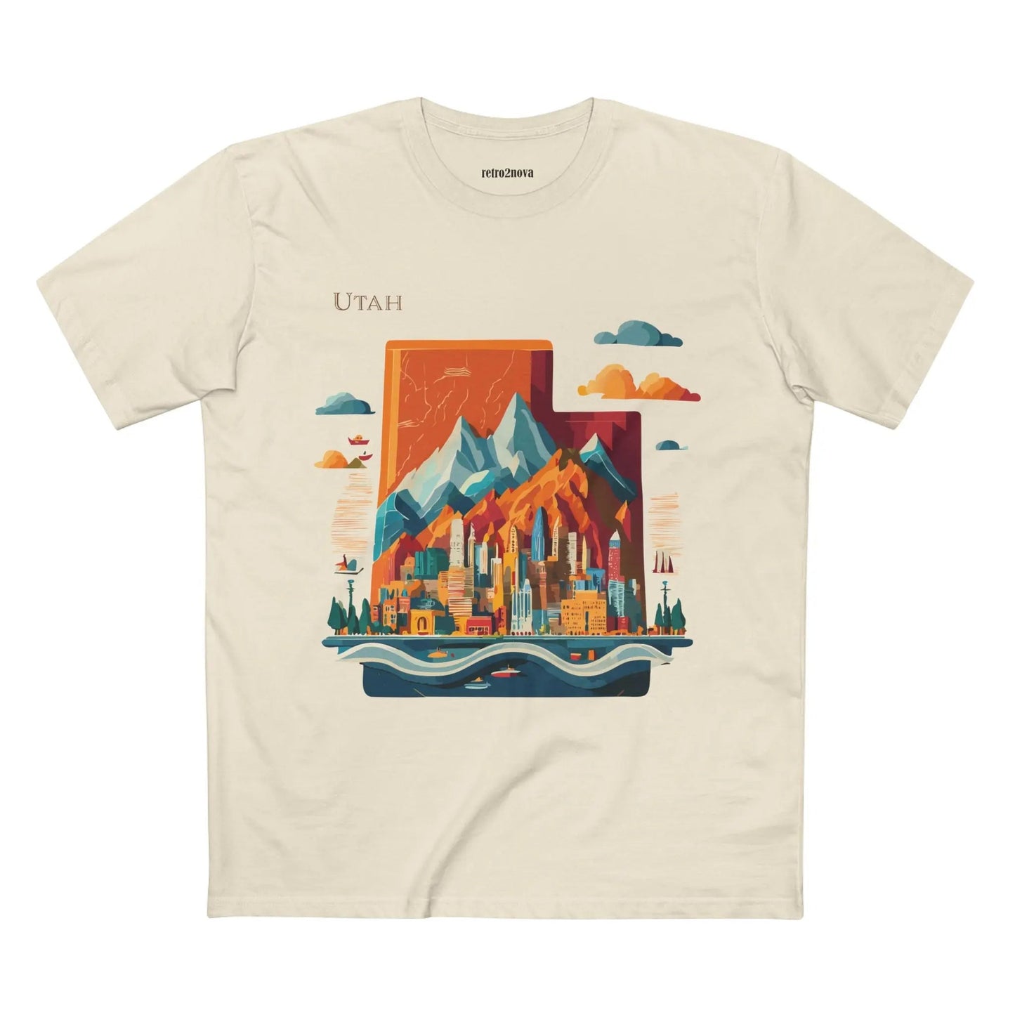 Utah State Shirt Unisex Premium Cotton Tee With Original Art Design From Retro2Nova