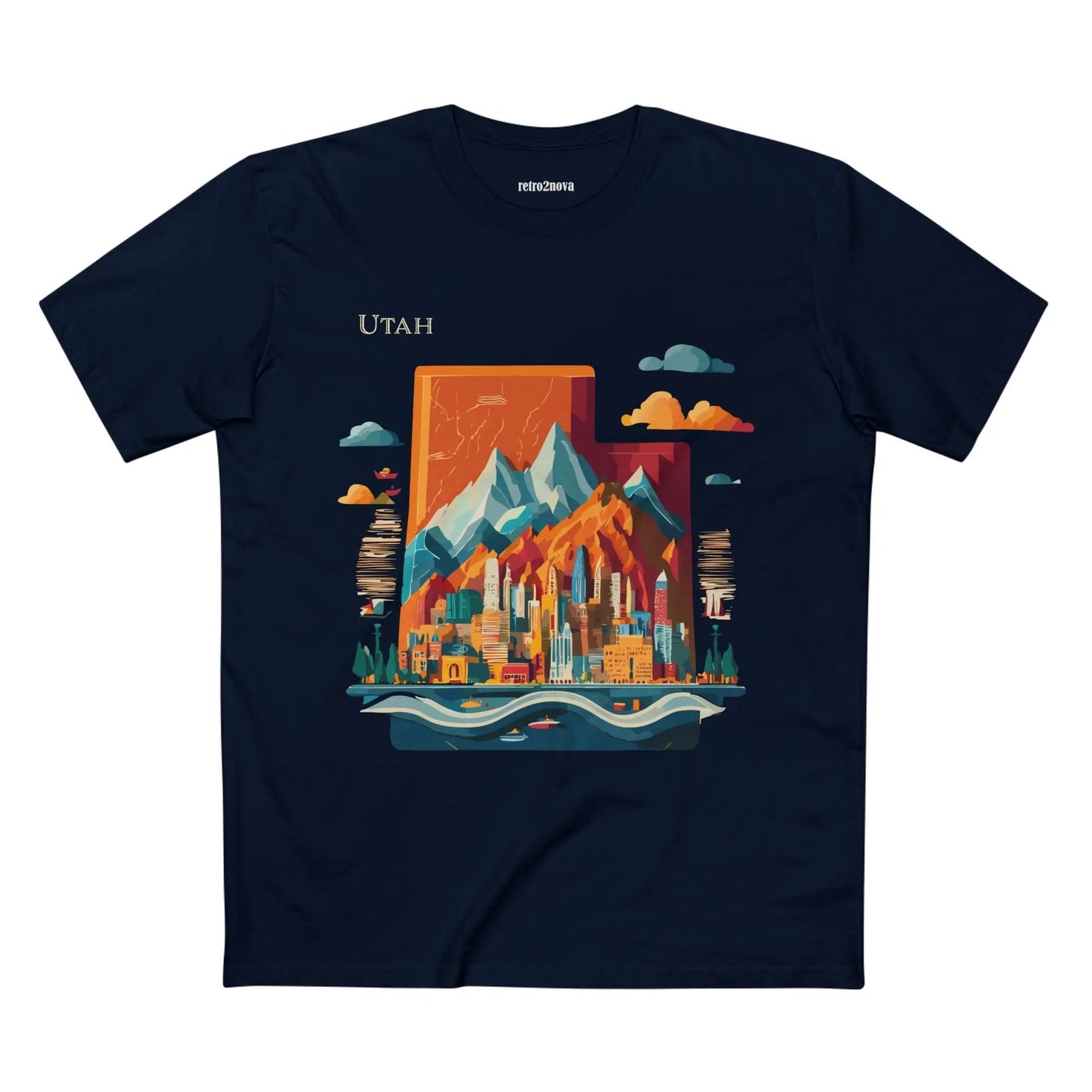 Utah State Shirt Unisex Premium Cotton Tee With Original Art Design From Retro2Nova