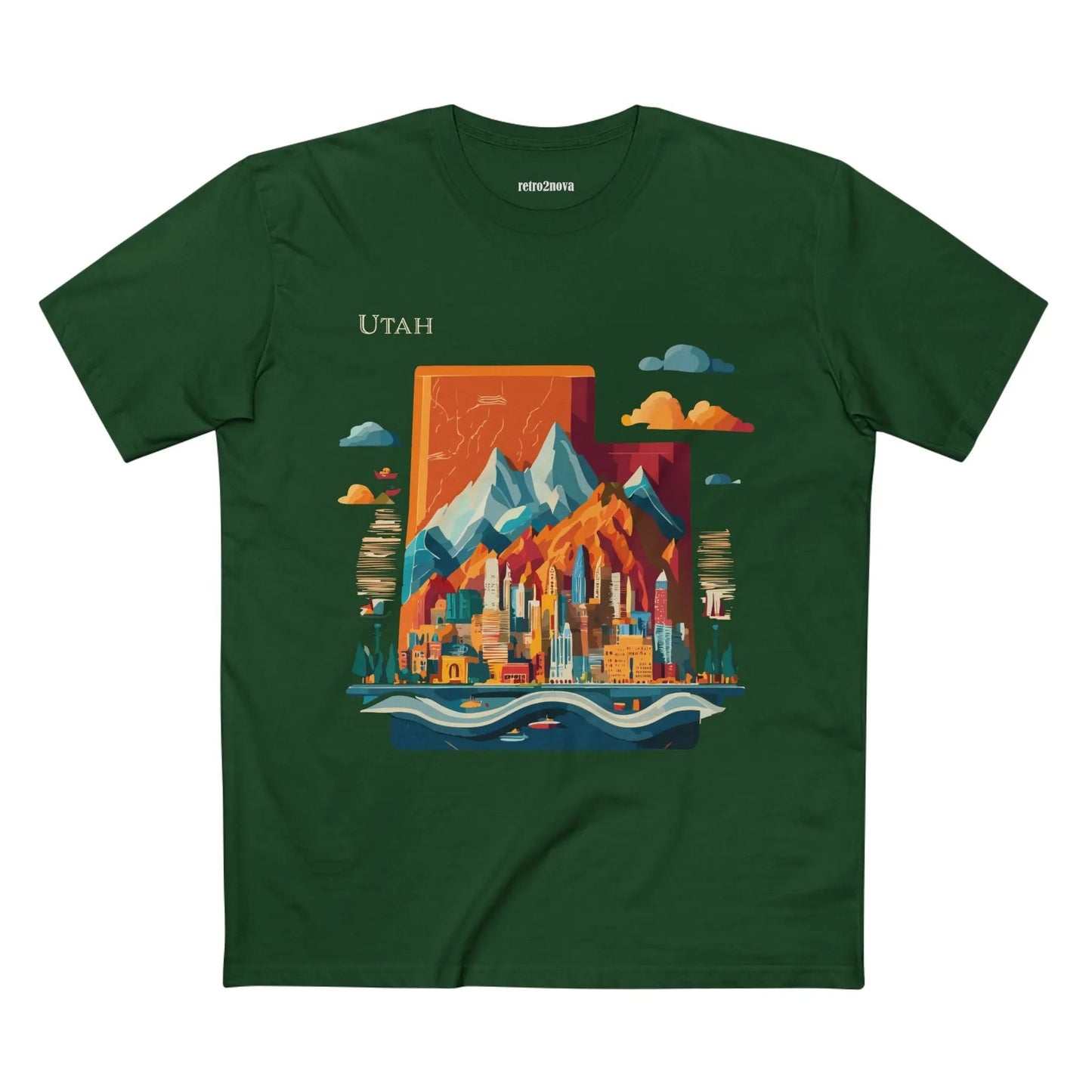 Utah State Shirt Unisex Premium Cotton Tee With Original Art Design From Retro2Nova