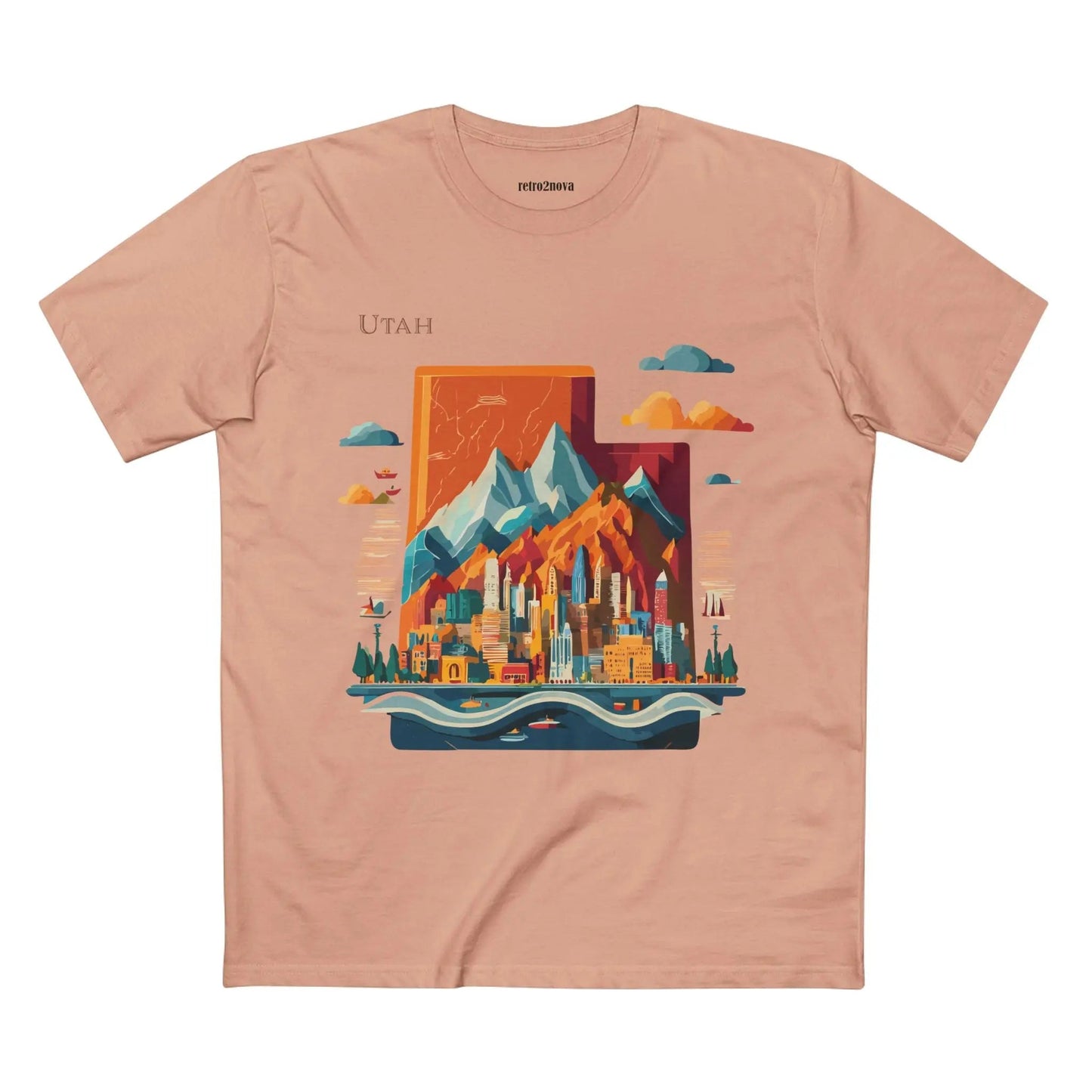Utah State Shirt Unisex Premium Cotton Tee With Original Art Design From Retro2Nova