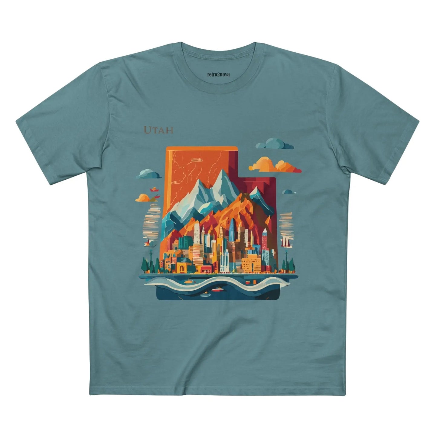 Utah State Shirt Unisex Premium Cotton Tee With Original Art Design From Retro2Nova