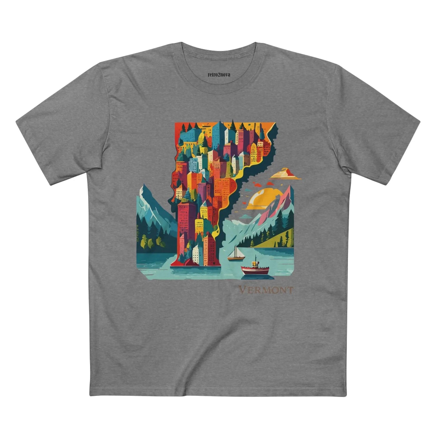 Vermont State Shirt Unisex Premium Cotton Tee With Original Art Design By Retro2Nova