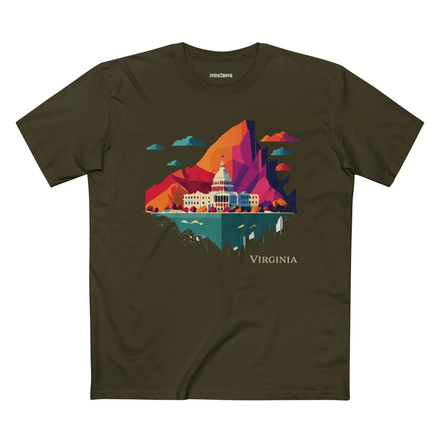 Virginia State Shirt Unisex Premium Cotton Tee With Original Art By Retro2Nova Art Collection