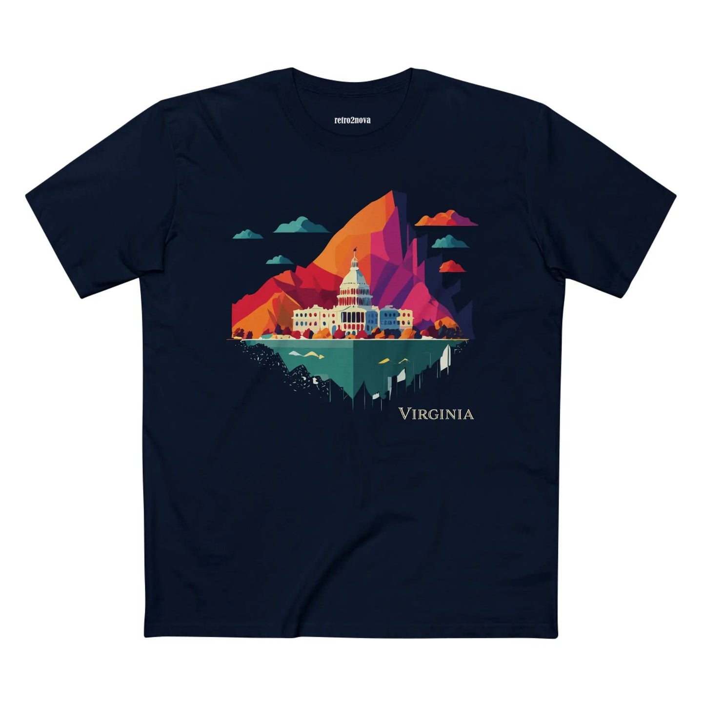 Virginia State Shirt Unisex Premium Cotton Tee With Original Art By Retro2Nova Art Collection