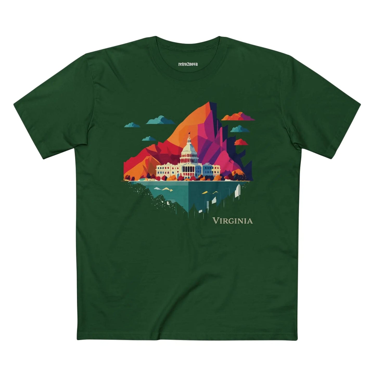 Virginia State Shirt Unisex Premium Cotton Tee With Original Art By Retro2Nova Art Collection