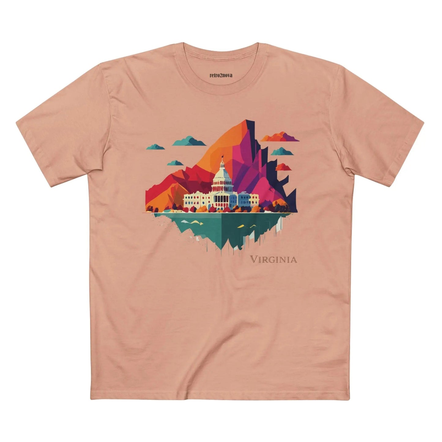 Virginia State Shirt Unisex Premium Cotton Tee With Original Art By Retro2Nova Art Collection