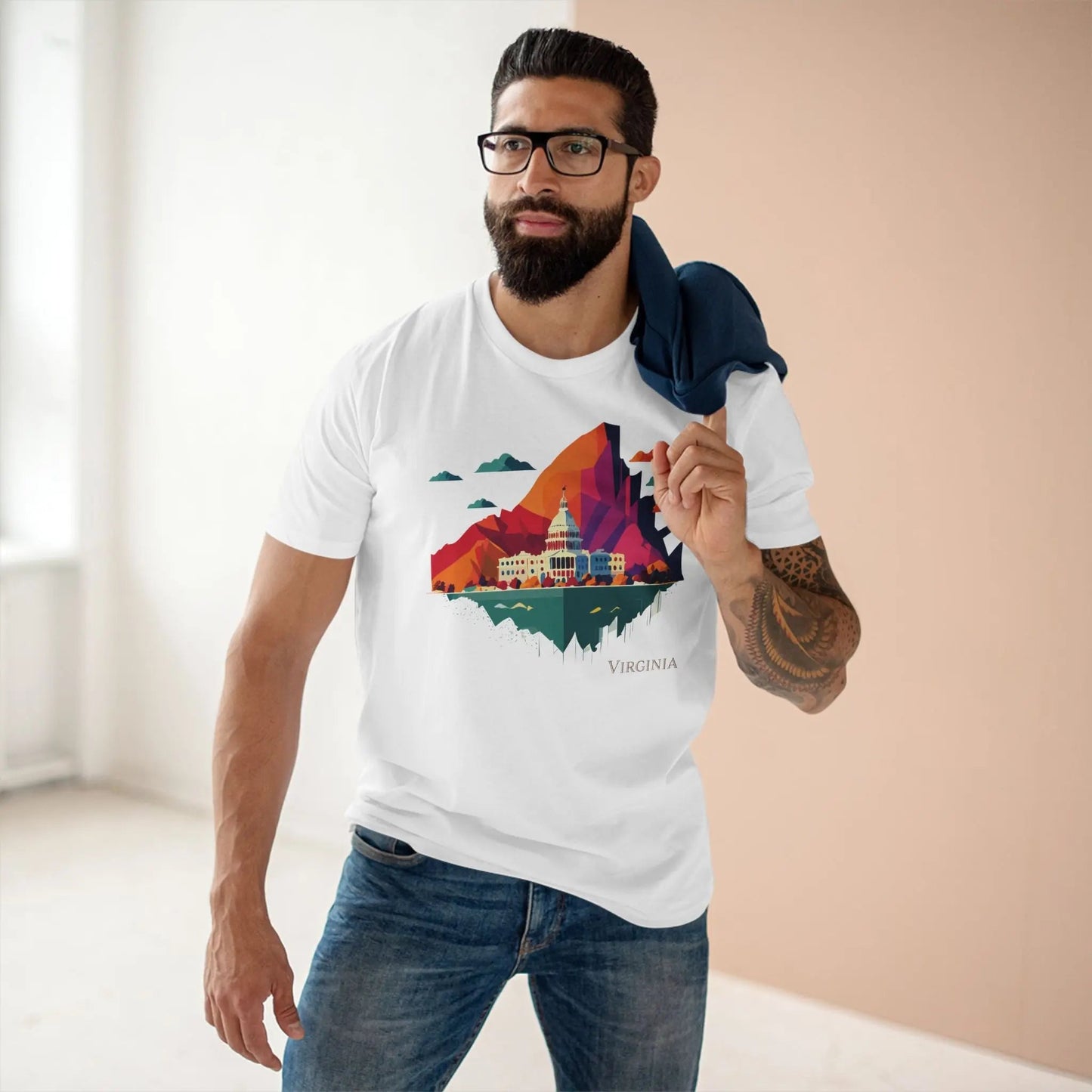Virginia State Shirt Unisex Premium Cotton Tee With Original Art By Retro2Nova Art Collection