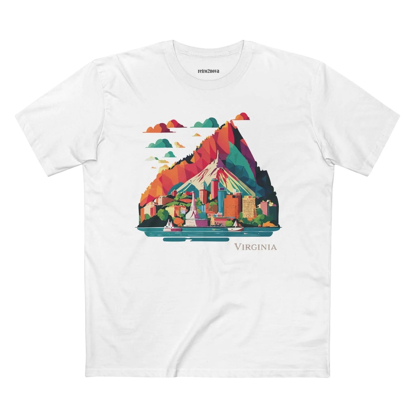 Virginia State Shirt Unisex Premium Cotton Tee With Original Retro Art Design By Retro2Nova