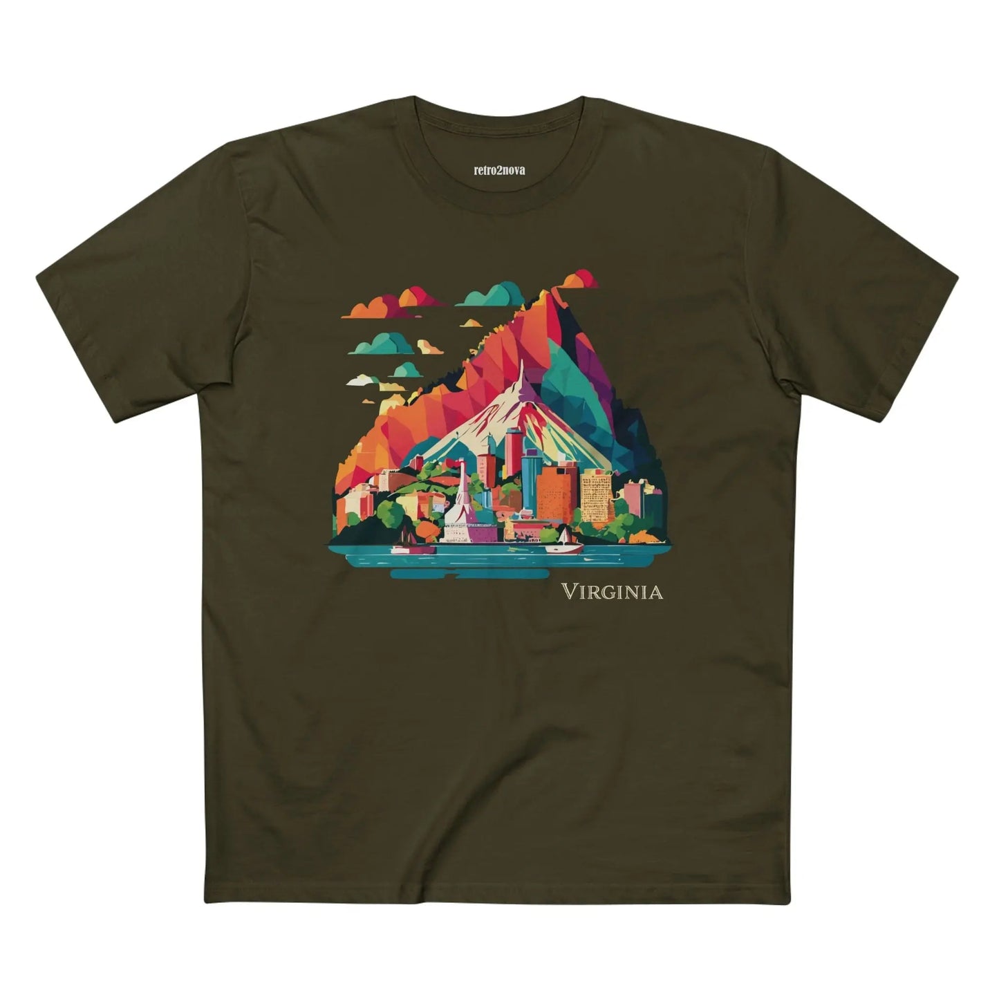 Virginia State Shirt Unisex Premium Cotton Tee With Original Retro Art Design By Retro2Nova