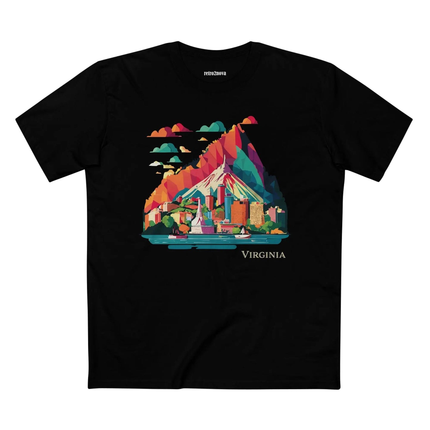 Virginia State Shirt Unisex Premium Cotton Tee With Original Retro Art Design By Retro2Nova