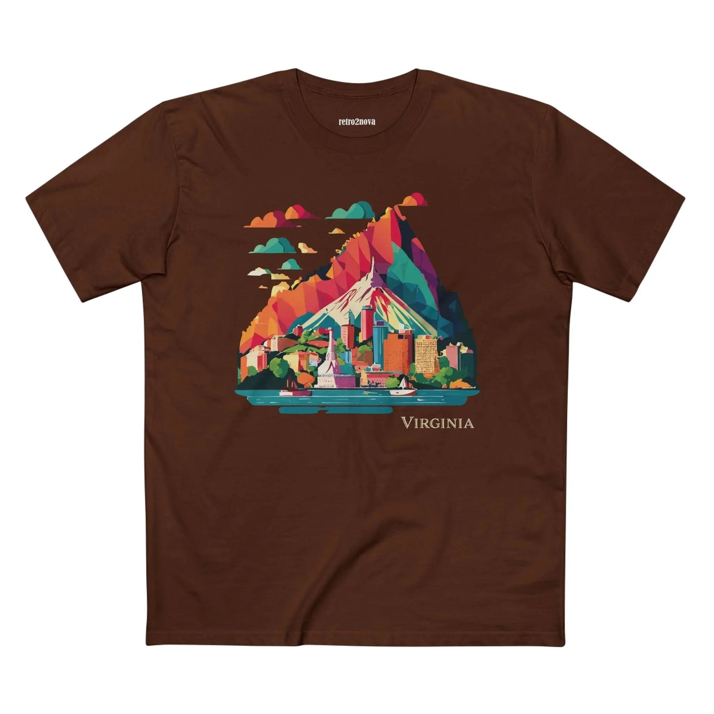 Virginia State Shirt Unisex Premium Cotton Tee With Original Retro Art Design By Retro2Nova