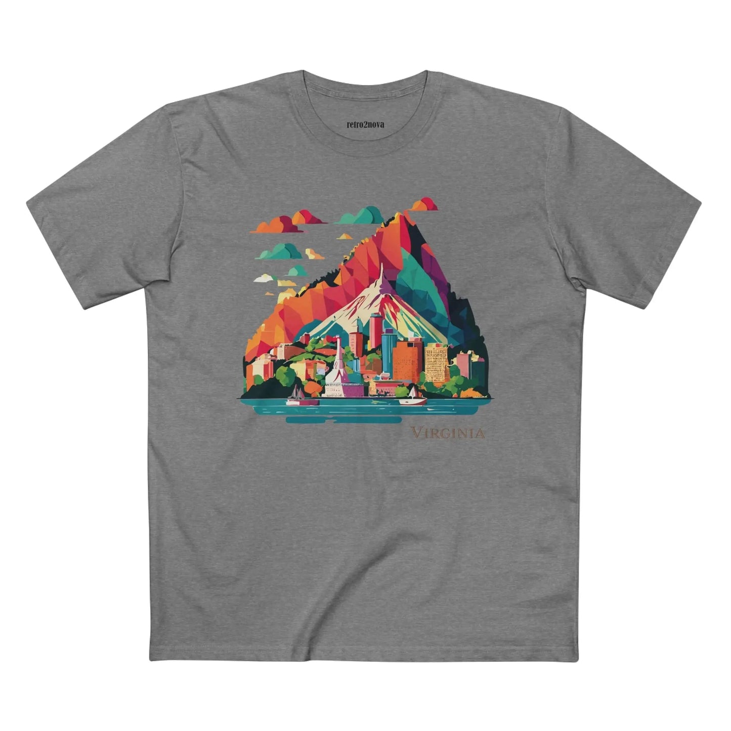 Virginia State Shirt Unisex Premium Cotton Tee With Original Retro Art Design By Retro2Nova