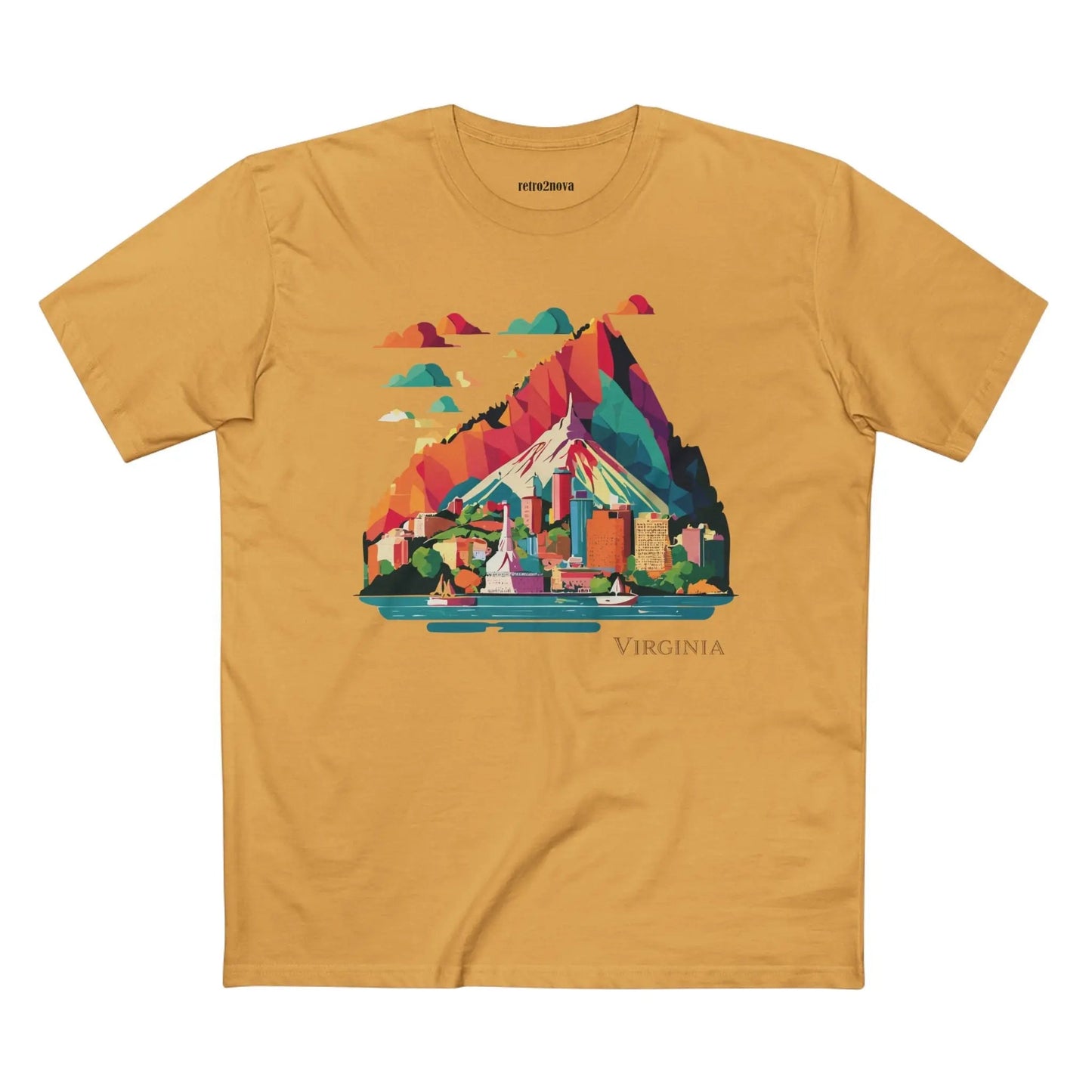 Virginia State Shirt Unisex Premium Cotton Tee With Original Retro Art Design By Retro2Nova