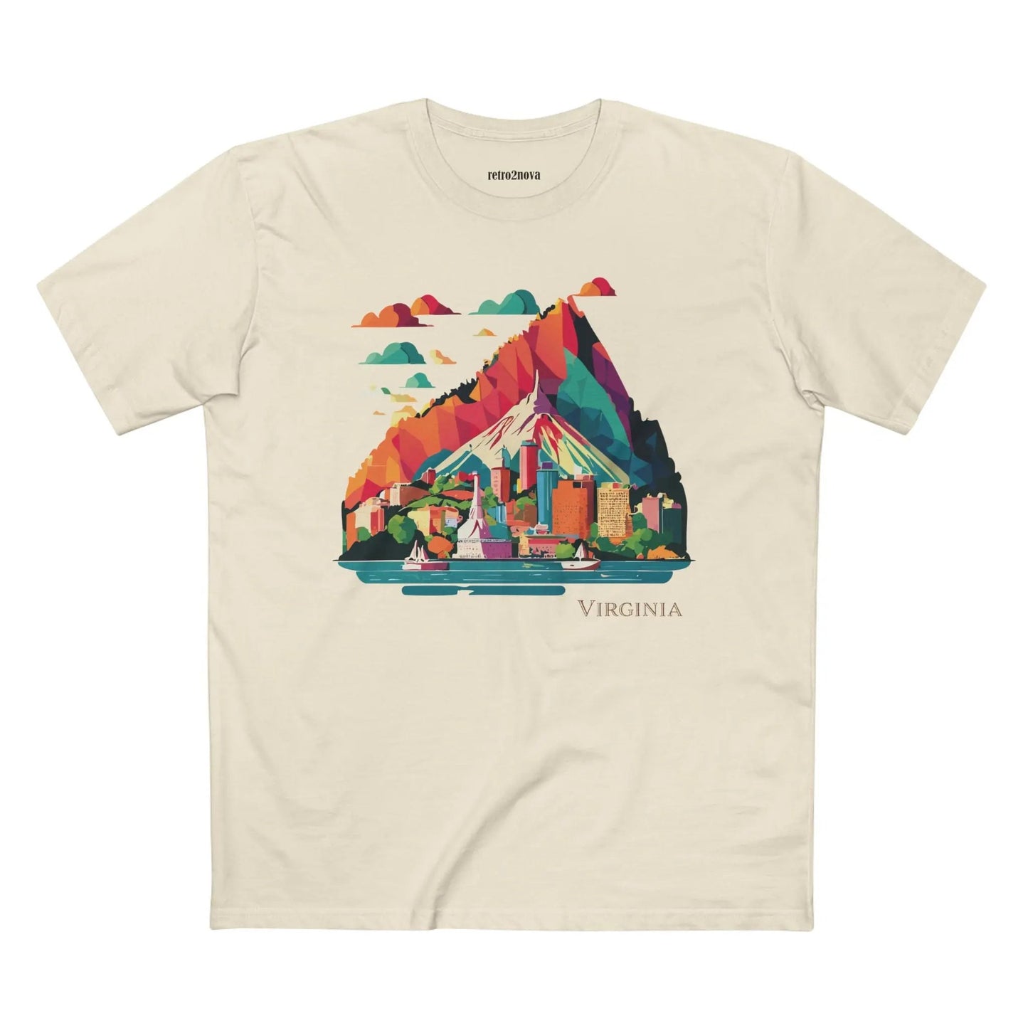 Virginia State Shirt Unisex Premium Cotton Tee With Original Retro Art Design By Retro2Nova