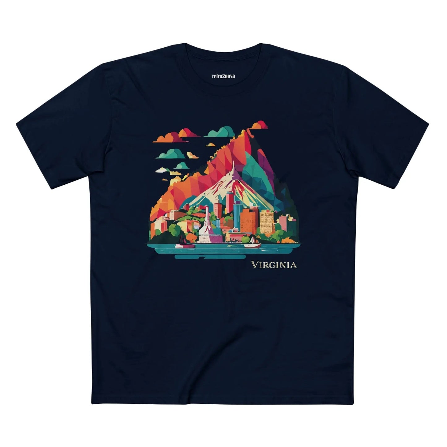 Virginia State Shirt Unisex Premium Cotton Tee With Original Retro Art Design By Retro2Nova