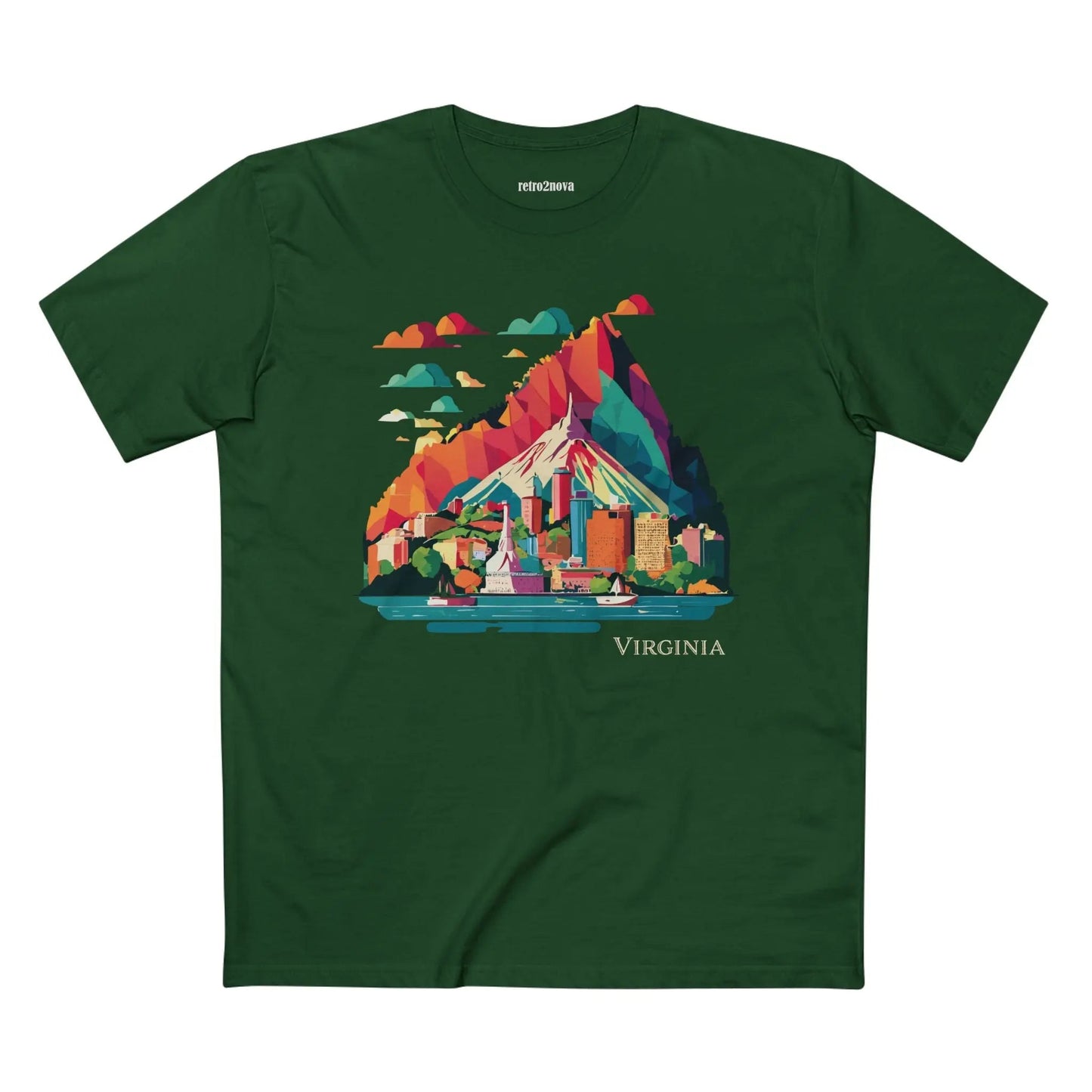Virginia State Shirt Unisex Premium Cotton Tee With Original Retro Art Design By Retro2Nova