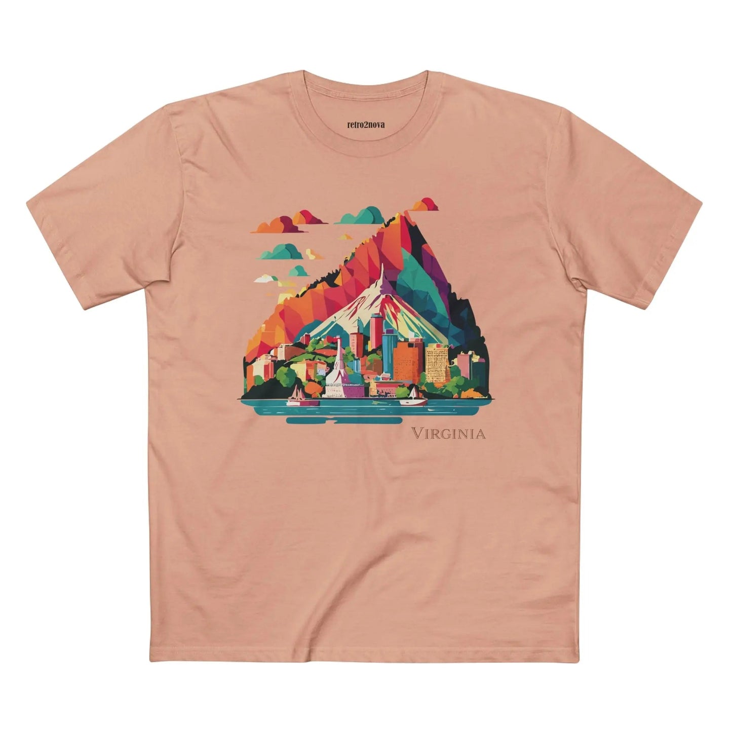 Virginia State Shirt Unisex Premium Cotton Tee With Original Retro Art Design By Retro2Nova