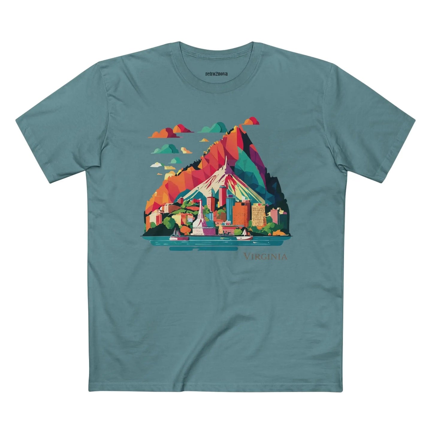 Virginia State Shirt Unisex Premium Cotton Tee With Original Retro Art Design By Retro2Nova